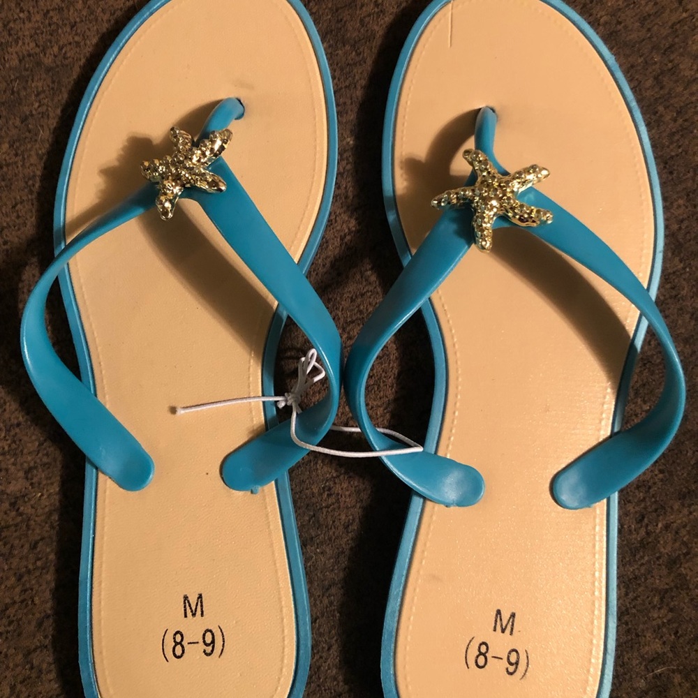 2/$10 Star shell sandals NEW